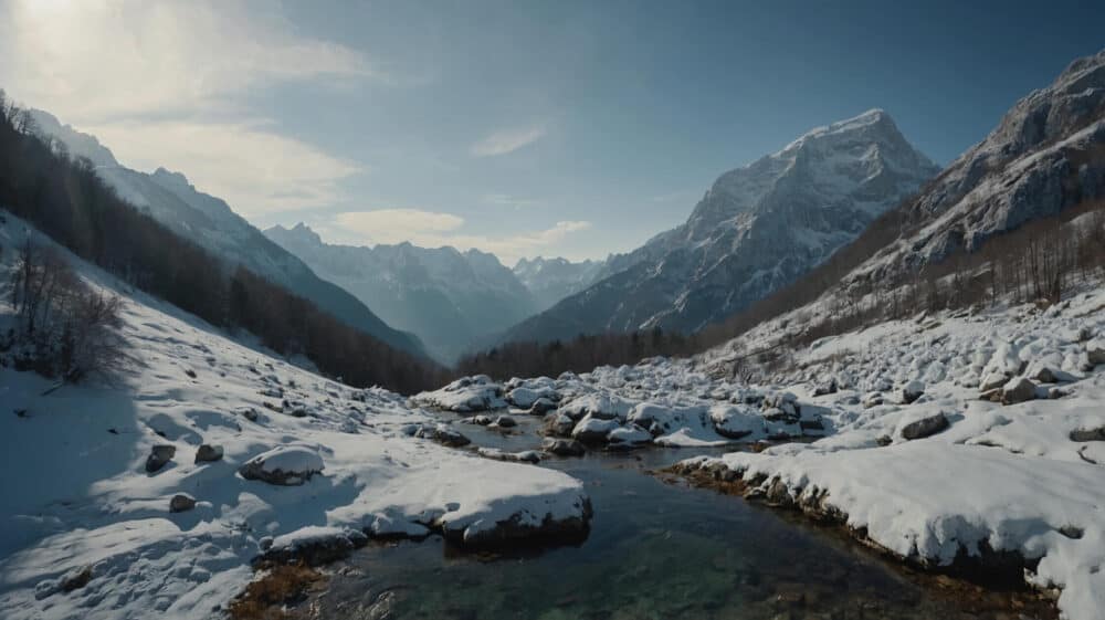 Oberhalb des Vršič-Passes im Winter